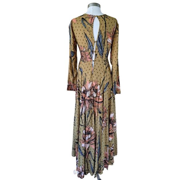 Free People First Kiss Maxi Dress Size Goldenrod Combo - Picture 4 of 13